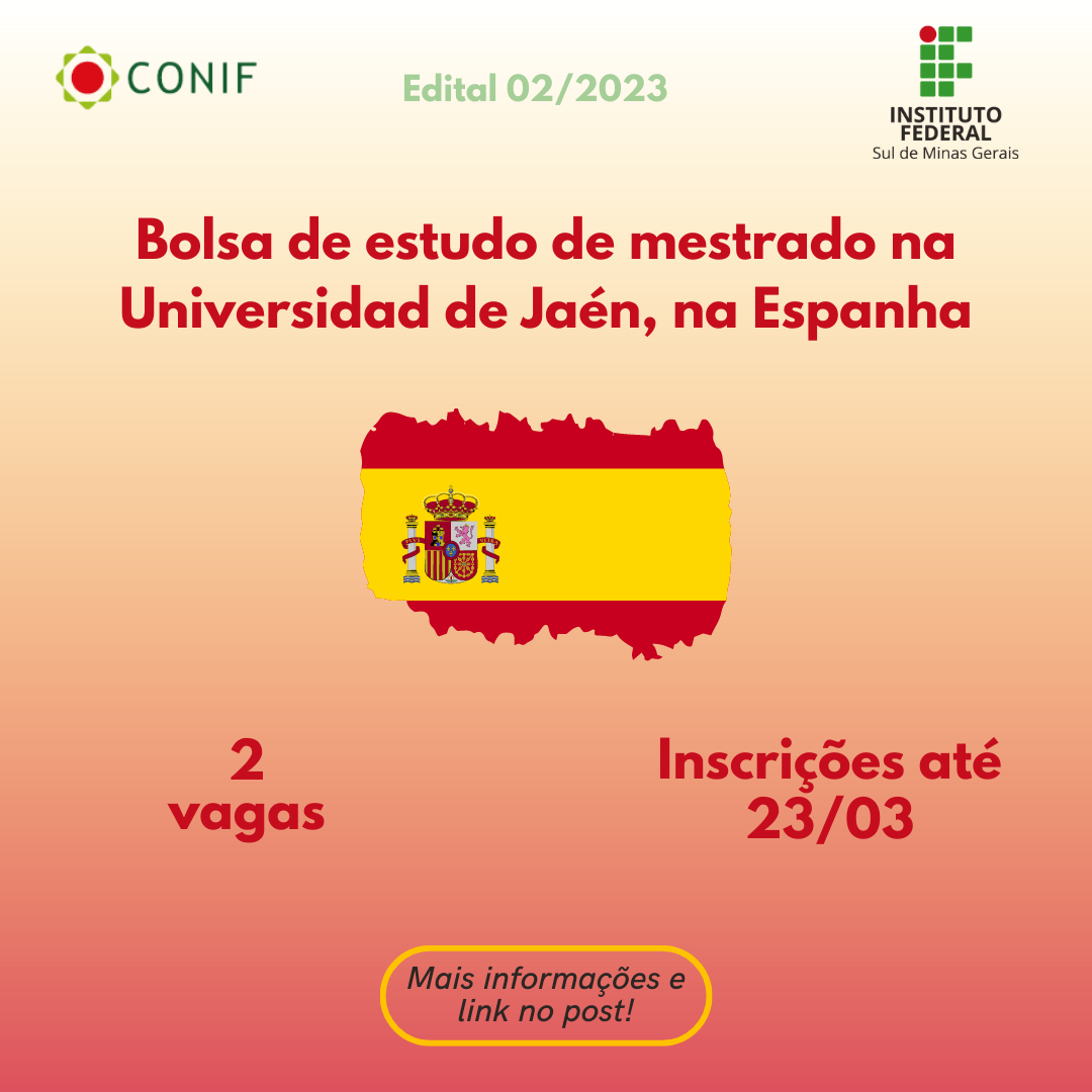 Bolsa de estudo de mestrado na Universidad de Jaén na Espanha