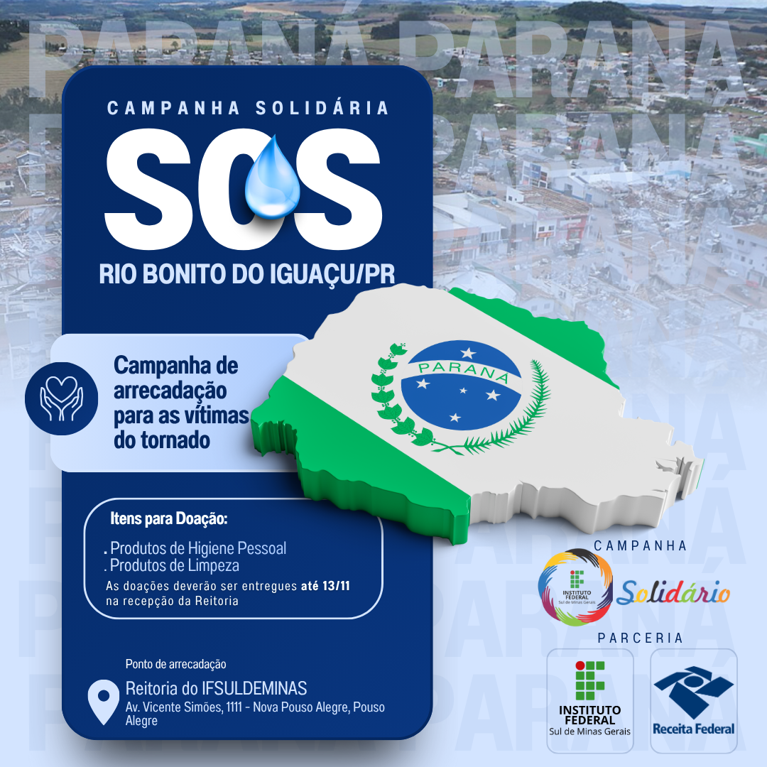 Campanha Solidária SOS Rio Grande Do Sul Moderno Azul E Branco Post Para Instagram