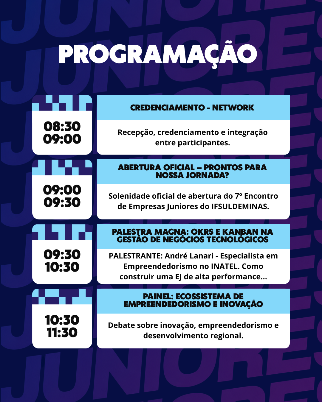 PROGRAMAÇÃO 7 Encontro das EJ Carrossel